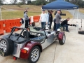 Daryl\'s Caterham and a stunned crowd