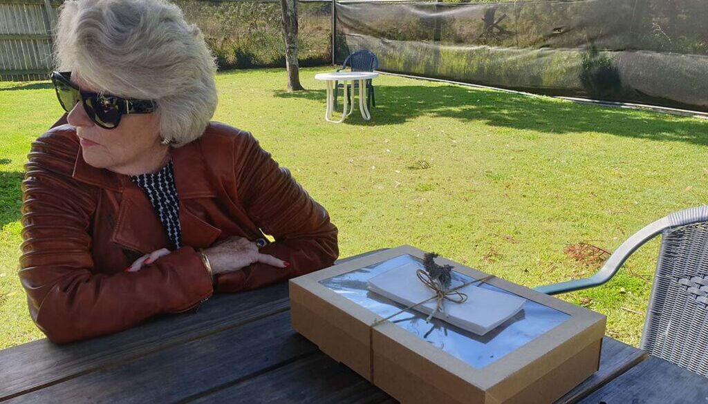 Anne with picnic lunch