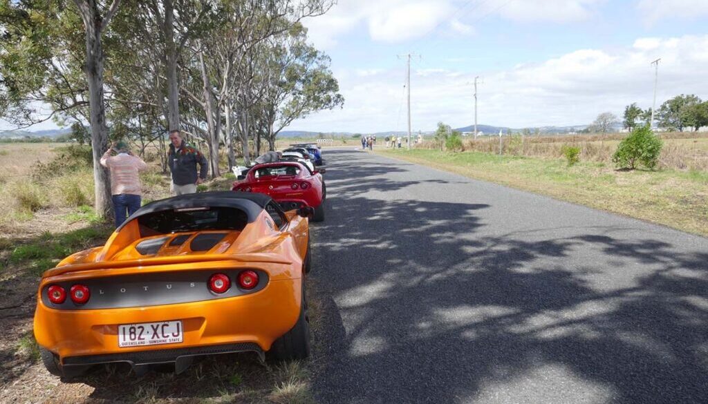 Carol and Rob looking for braking markers at Lowood Circuit MG Corner