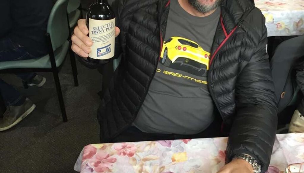 Des and his prize bottle of Port