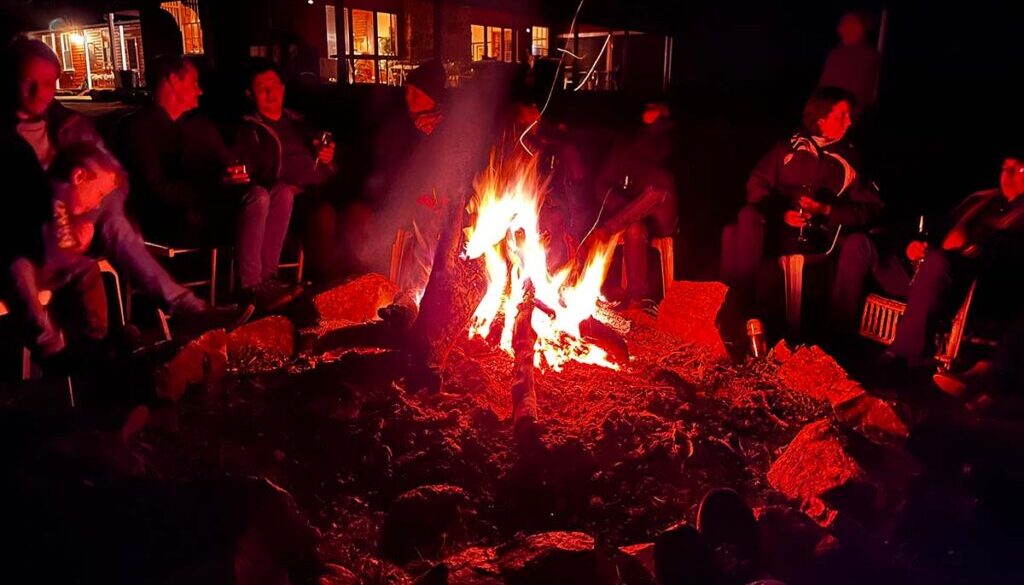 Few drinks around the campfire