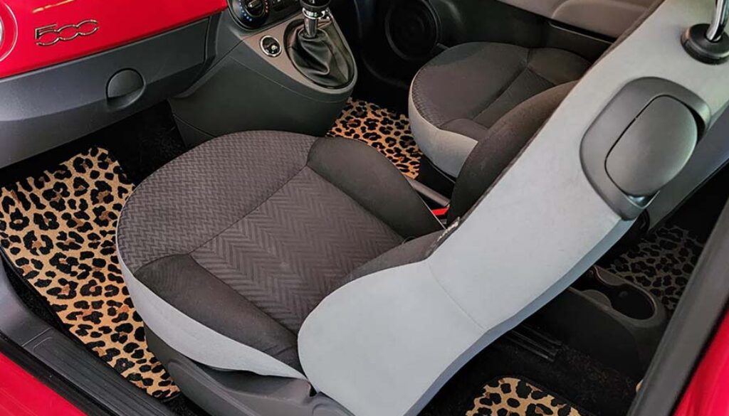 Leopard skin floor mats