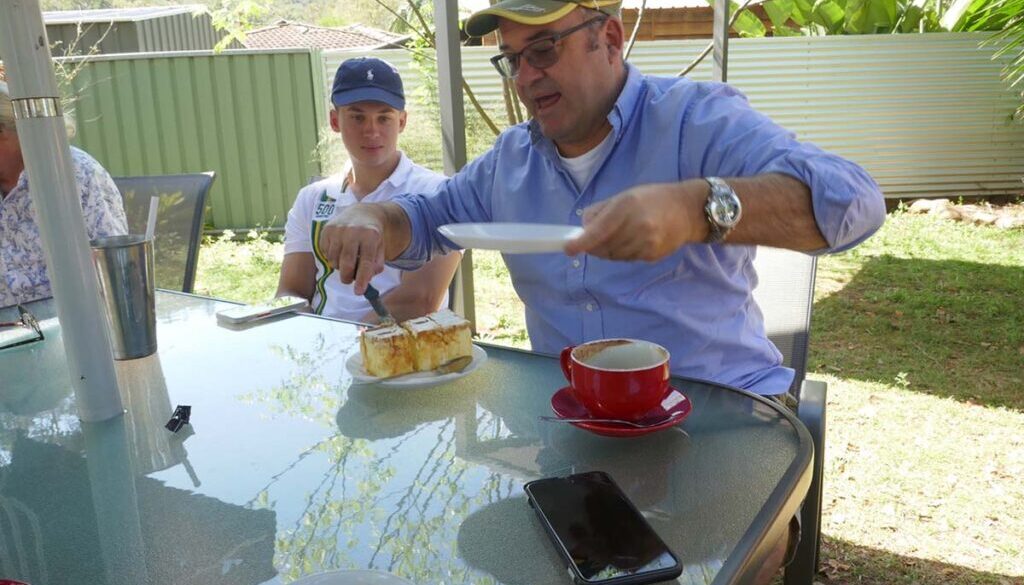 Morning tea stop at Annies Country Cafe Esk with their huge vanilla slice sufficient for three servings