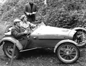 Graham Hill and Colin Chapman trialling in a 1172cc side valve Cannon